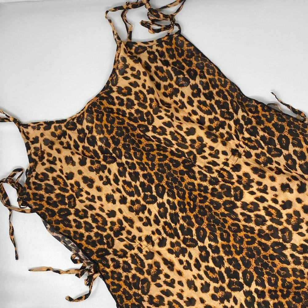 Agent Provocateur Kittie Leopard Cotton Cover-up Dress S/M